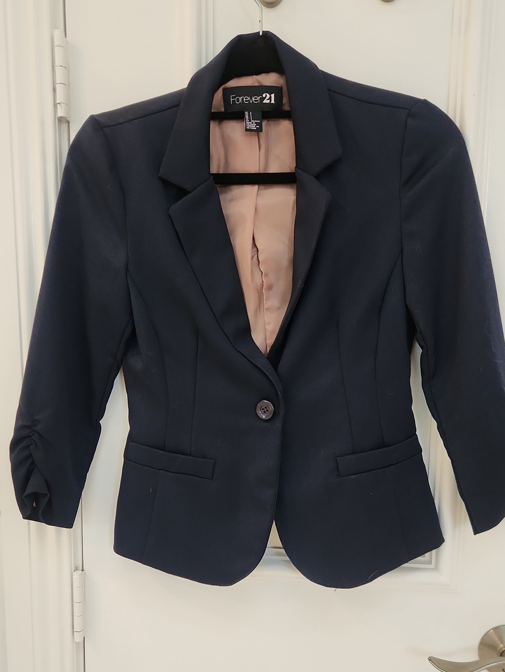 Forever 21 Navy Single-Button Tailored Blazer